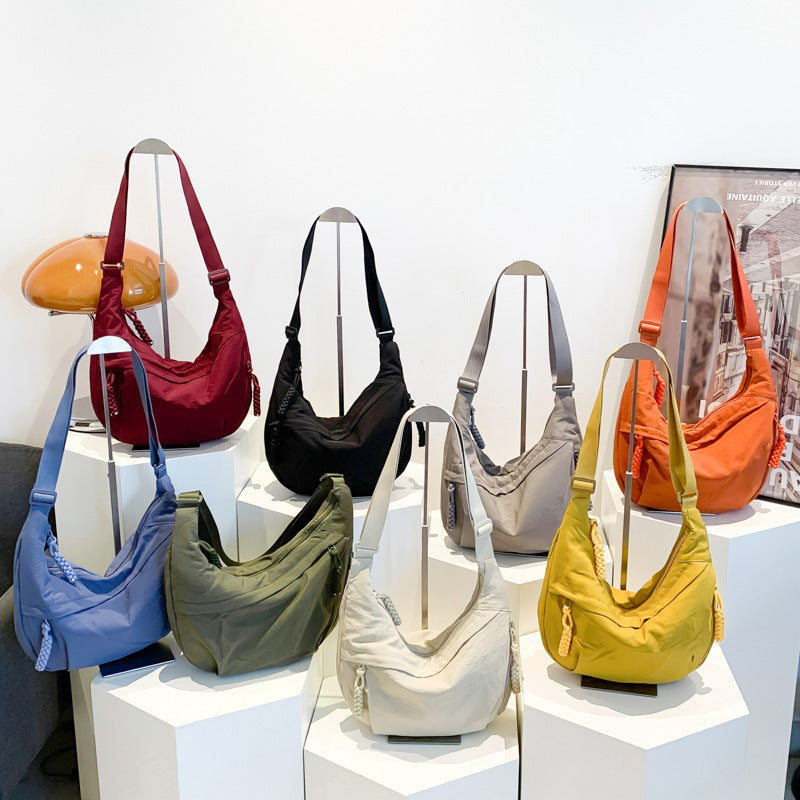 Nylon Washed Cloth Shoulder Bag Crossbody with Multiple Colors - in nylon washed cloth shoulder bag crossbody bags