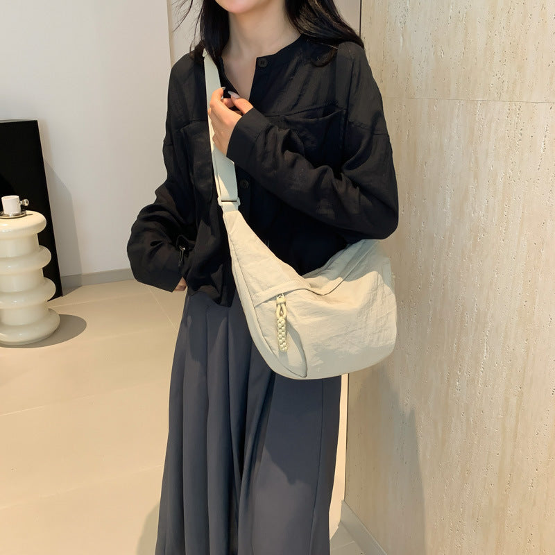 Nylon Washed Cloth Shoulder Bag Crossbody with Multiple Colors - in nylon washed cloth shoulder bag crossbody bags