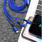 Nylon Woven Three-in-one Data Cable - Charge All the Things with Our Woven Cable Wizard