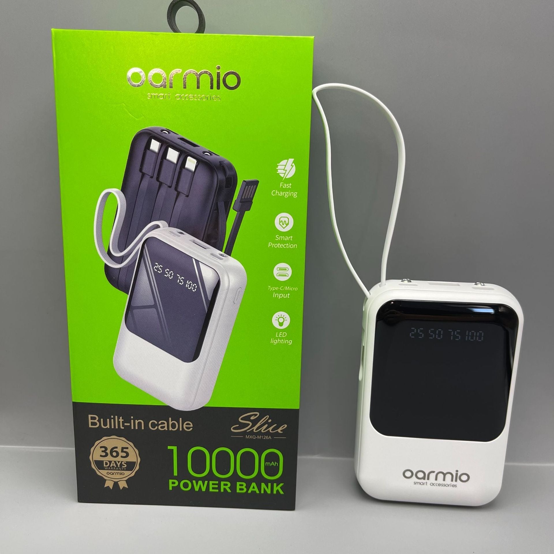 Oarmio Mini Power Supply Bank M126A 10000mAh with Cable in Various Colors - Teleplus oarmio mini mah power supply