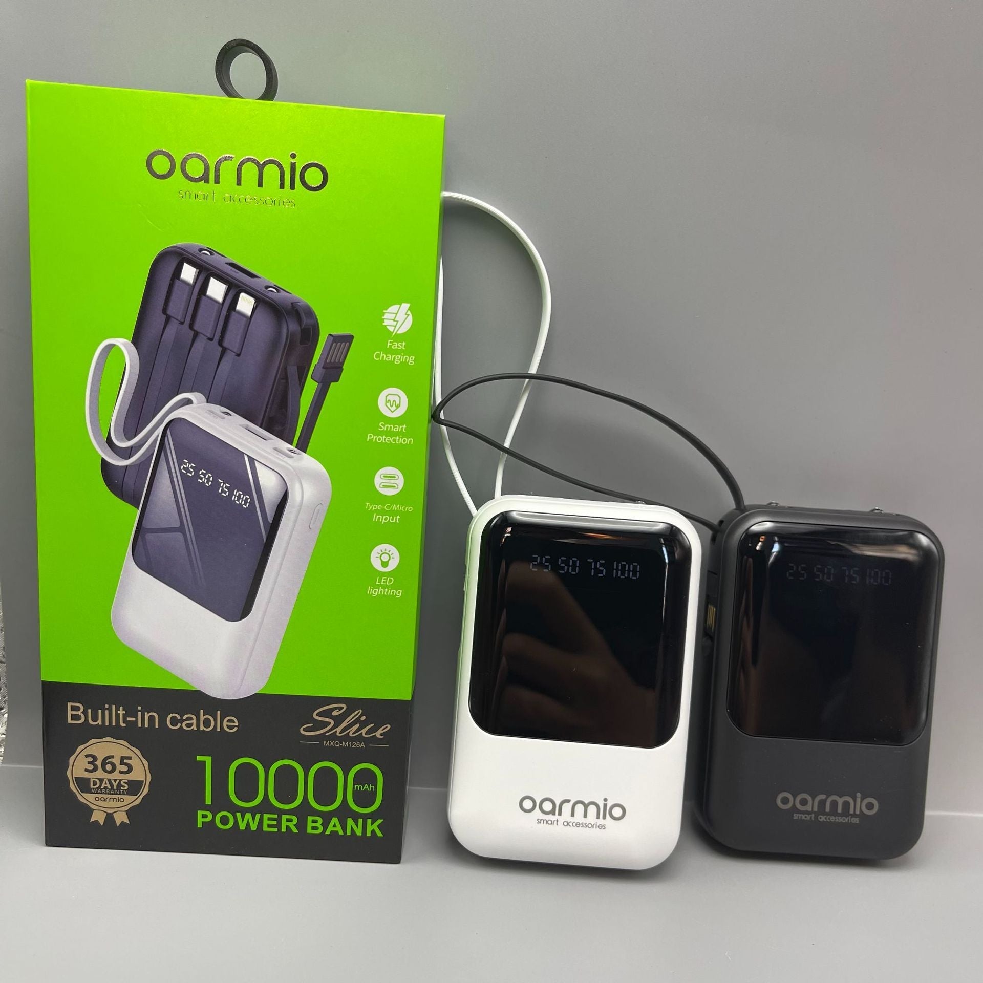 Oarmio Mini Power Supply Bank M126A 10000mAh with Cable in Various Colors - Teleplus oarmio mini mah power supply
