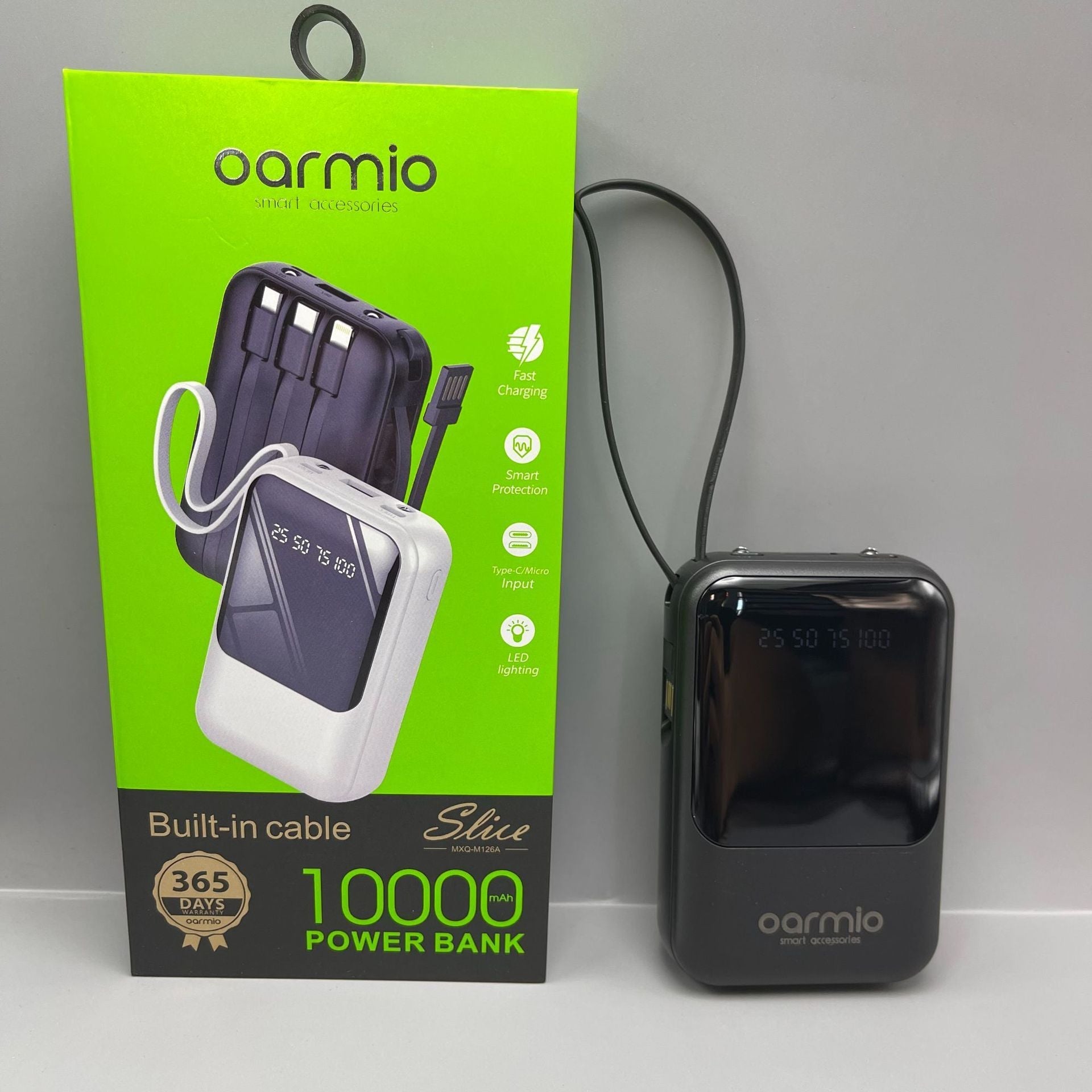 Oarmio Mini Power Supply Bank M126A 10000mAh with Cable in Various Colors - Teleplus oarmio mini mah power supply