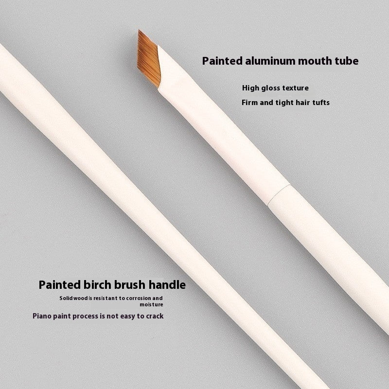 Oblique Flat Eyeliner Brush Vegan Fiber Makeup Tool with Bag - Teleplus brush bag oblique flat eyeliner