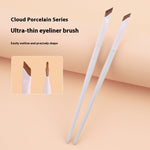 Oblique Flat Eyeliner Brush Vegan Fiber Makeup Tool with Bag - Teleplus brush bag oblique flat eyeliner