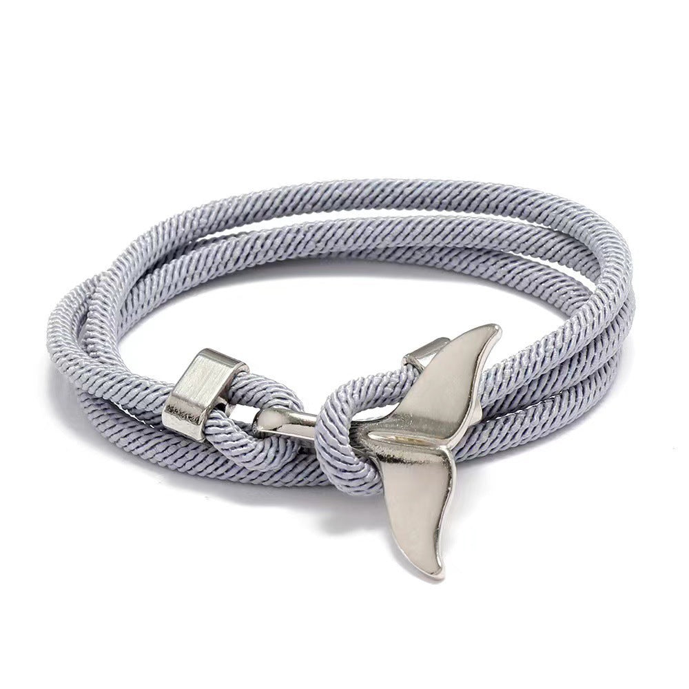 Ocean Series Boat Anchor Style Braided Bracelet - Ocean Series Boat Anchor Bracelet for Men