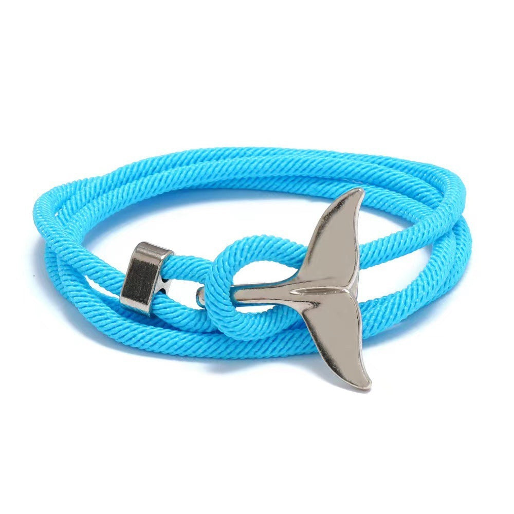 Ocean Series Boat Anchor Style Braided Bracelet - Ocean Series Boat Anchor Bracelet for Men