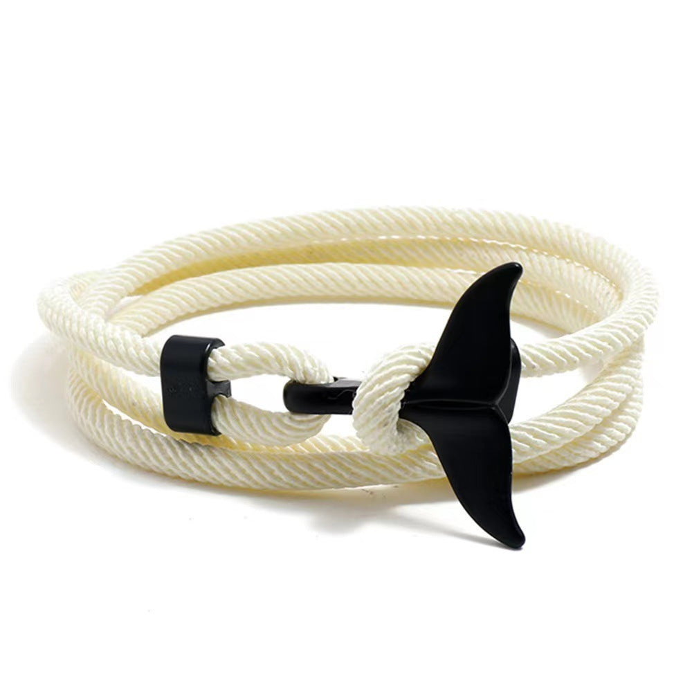 Ocean Series Boat Anchor Style Braided Bracelet - Ocean Series Boat Anchor Bracelet for Men