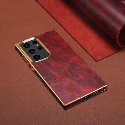 Oil Wax Calfskin Phone Case Protective Case - Oil Wax Calfskin Phone Case for Samsung Protection