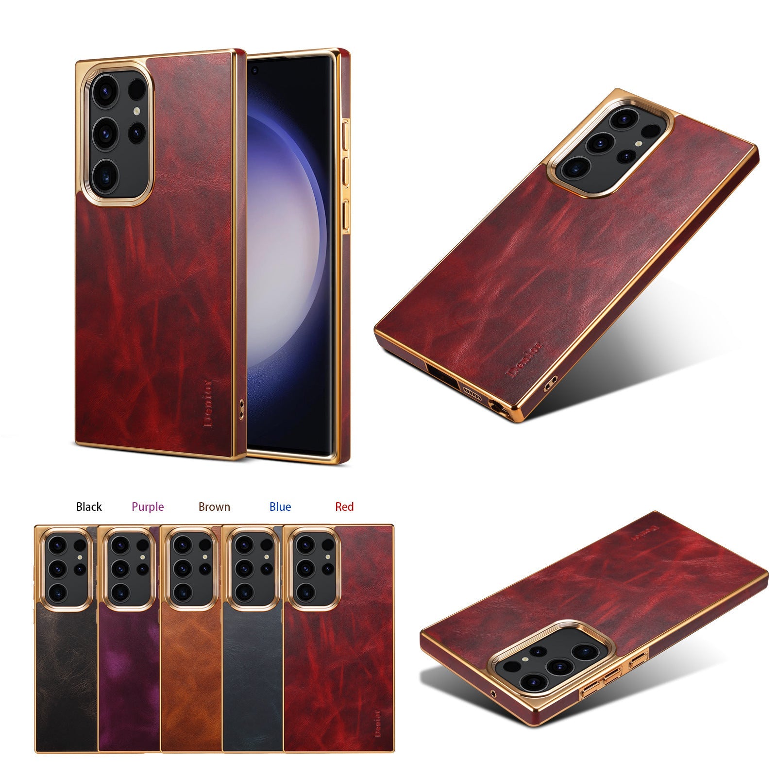 Oil Wax Calfskin Phone Case Protective Case - Oil Wax Calfskin Phone Case for Samsung Protection