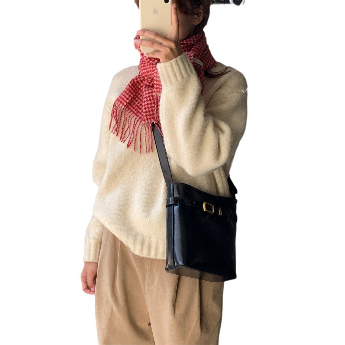 Oil Wax Leather Shoulder Messenger Bag with Retro Simple Bucket Style - Teleplus oil wax leather shoulder messenger