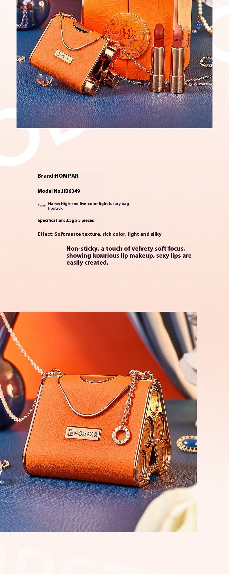 Oily Lipstick Bag with Discoloration Resistance and Soft Mist Matte Finish - Teleplus soft mist matte light oily