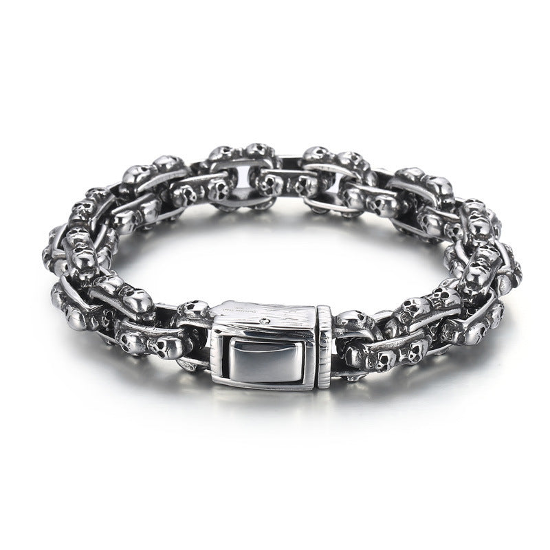 Old Punk Skull Titanium Steel Men’s Bracelet - Old Punk Skull Titanium Steel Men’s Bracelet