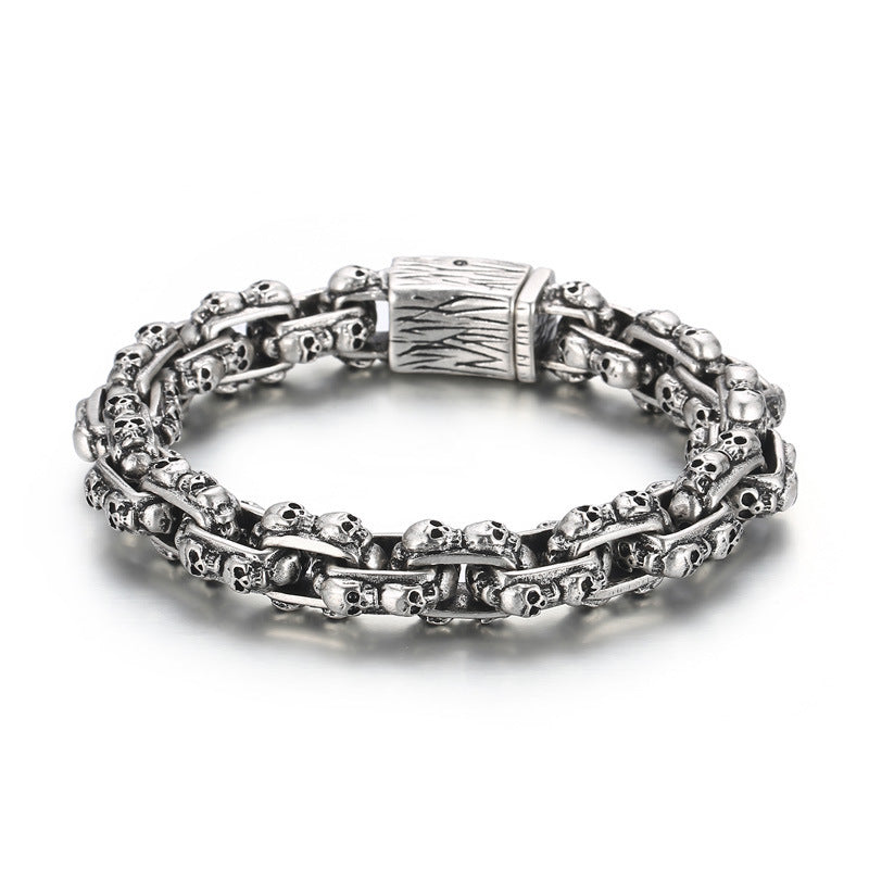 Old Punk Skull Titanium Steel Men’s Bracelet - Old Punk Skull Titanium Steel Men’s Bracelet