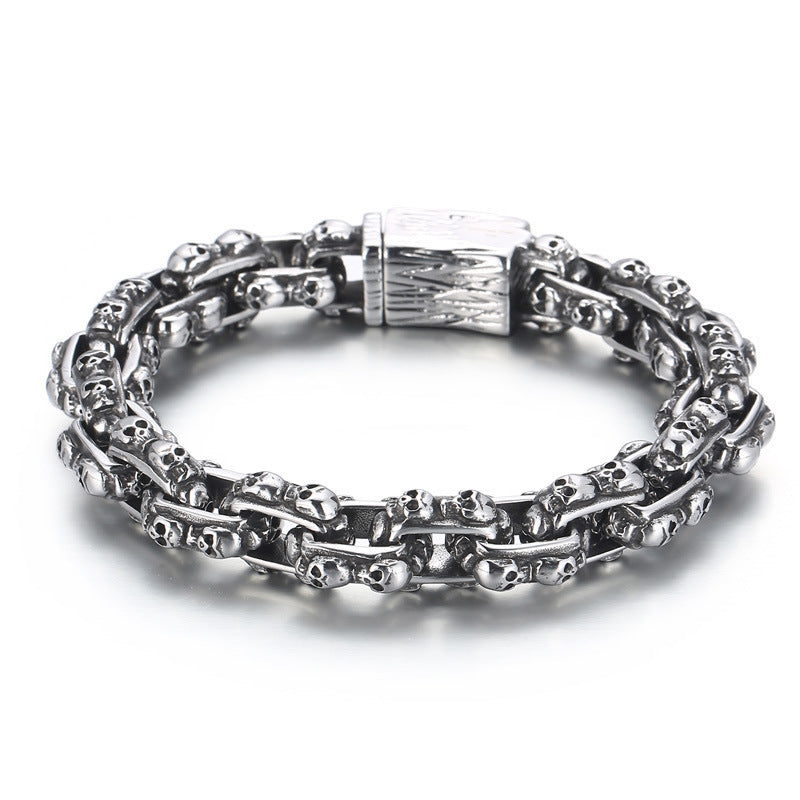 Old Punk Skull Titanium Steel Men’s Bracelet - Old Punk Skull Titanium Steel Men’s Bracelet