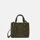 Olive Green PU Medium Suitcase Horizontal Shoulder Packing Bag - Teleplus olive green