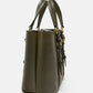 Olive Green PU Medium Suitcase Horizontal Shoulder Packing Bag - Teleplus olive green