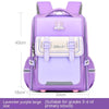 One-Piece Open Spine Protection Children's School Bag Lightweight - Lila stor storlek