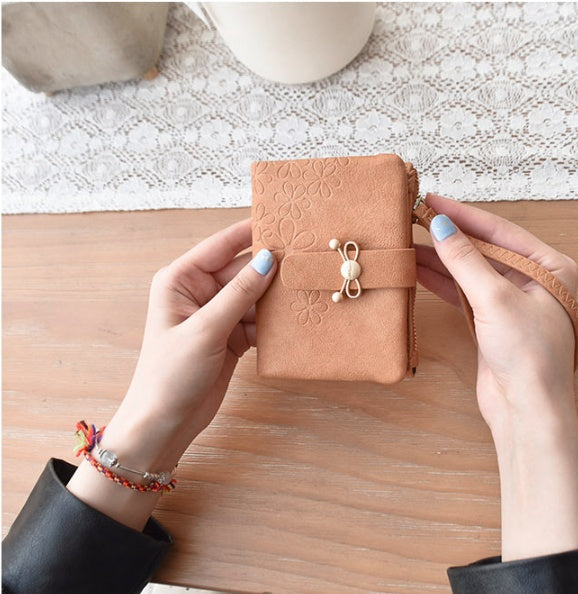 Orange Artificial Leather Small Purse with Bow Closure and Banknote Clip - Bowtiful for Stylish Lady Shenanigans united
