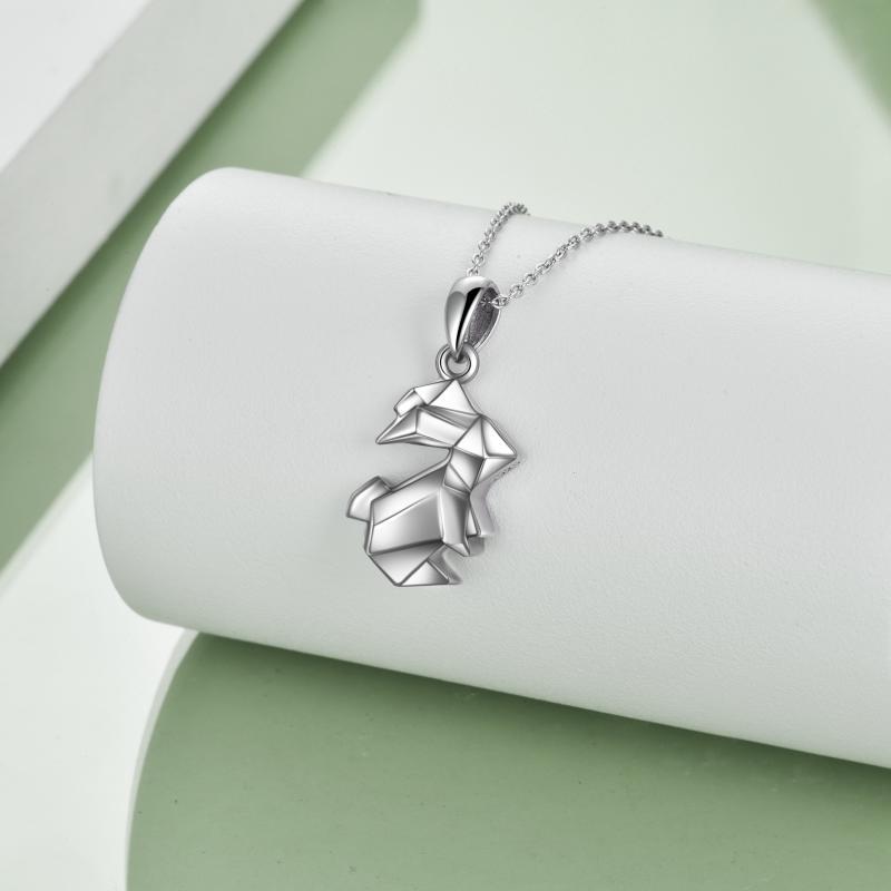 Origami Rabbit Bunny Urn Necklace for Ashes in Sterling Silver as Gifts - Bunny Urn Necklace for Ashes A Hopping Good