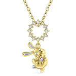 Original Cute Rabbit Pendant Necklace S925 Sterling Silver Gold-plated Girl’s Clavicle Chain - Hop into Style