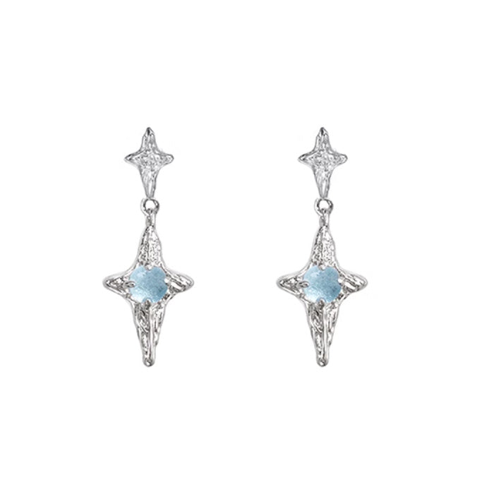 Original Design XINGX Suction Series Cool Ice Blue Asterism Earrings - Meet Your Cosmic Match with XINGX Asterism