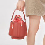 Original Drawstring Bucket Bag with Leather Two-Layer Design for Fashion Handheld - Style original drawstring bucket