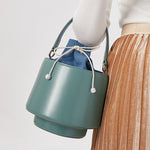Original Drawstring Bucket Bag with Leather Two-Layer Design for Fashion Handheld - Style original drawstring bucket