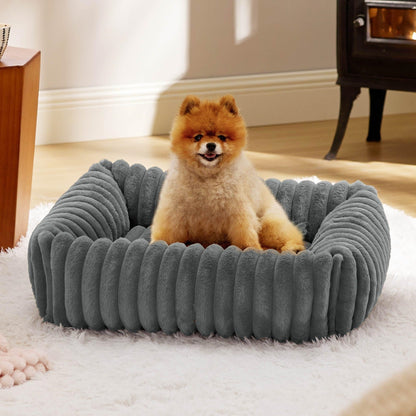 Orthopedic Washable Dog Bed Plush Cushion for Small and Medium Pets - Teleplus
