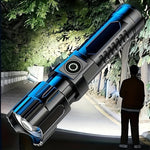 Outdoor camping flashlight with USB rechargeable zoom LED power and keychain - Camping Flashlight Rechargeable Zoom