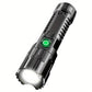Outdoor camping flashlight with USB rechargeable zoom LED power and keychain - Camping Flashlight Rechargeable Zoom