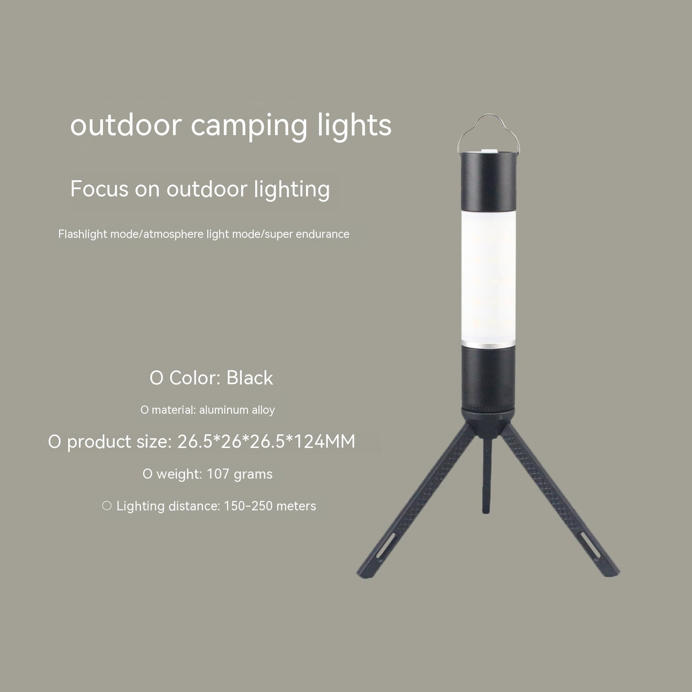 Outdoor Camping Light T15 Aluminium Lantern with Black Aluminum Alloy Body - outdoor camping light lantern