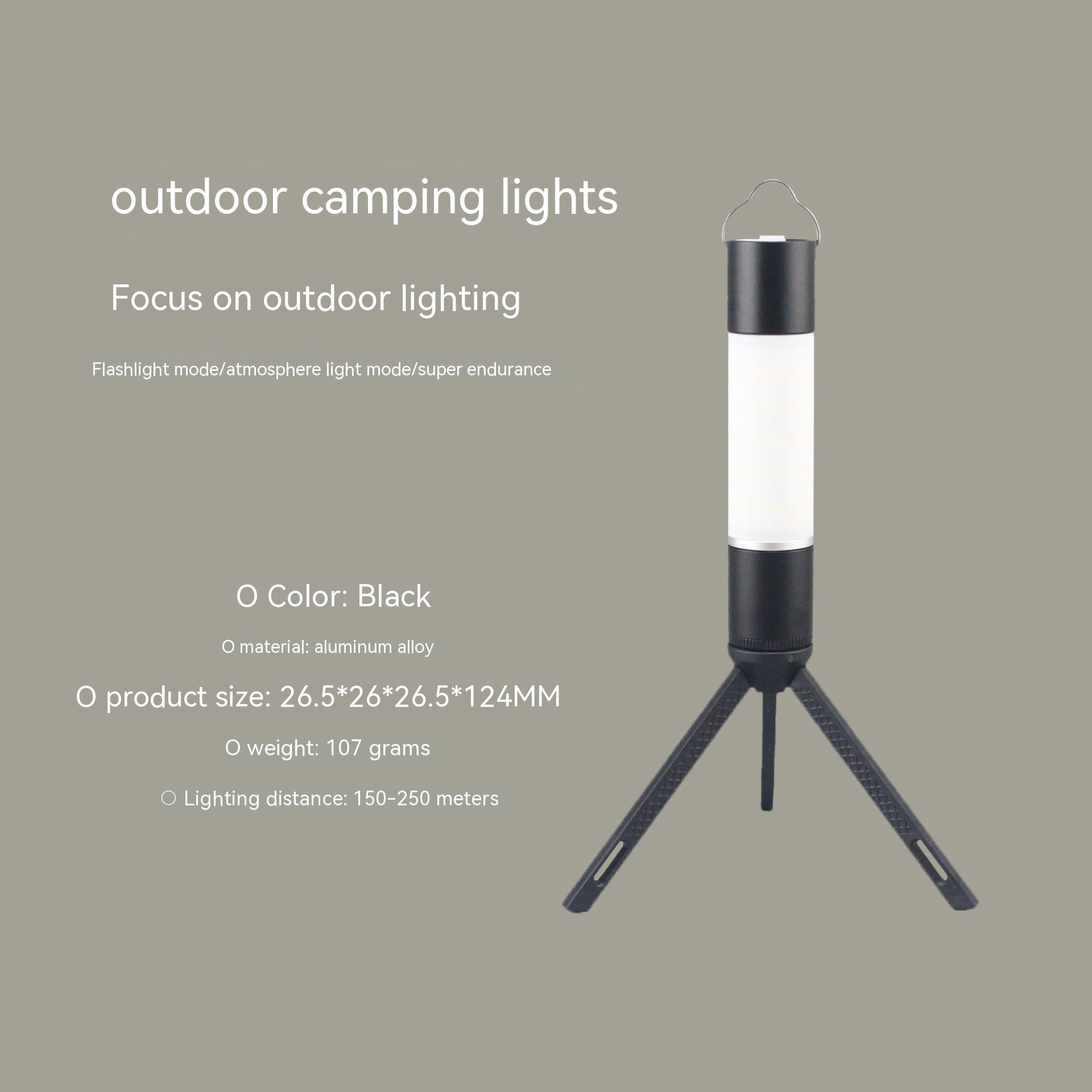 Outdoor Camping Light T15 Aluminium Lantern with Black Aluminum Alloy Body - outdoor camping light lantern