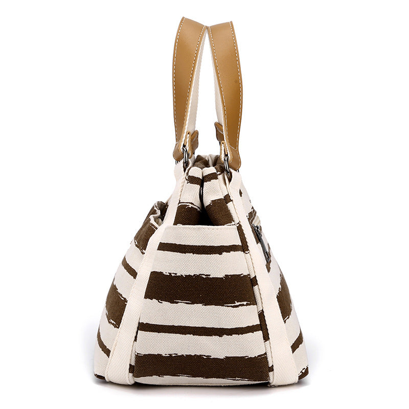 Outdoor Fashion Canvas Large Capacity Striped Horizontal Bag - Teleplus outdoor fashion canvas large capacity striped