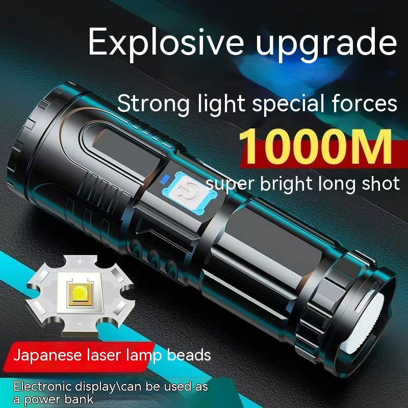 Outdoor Household Hiking USB Charging Power Torch with Telescopic Zoom - Teleplus outdoor household hiking usb charging