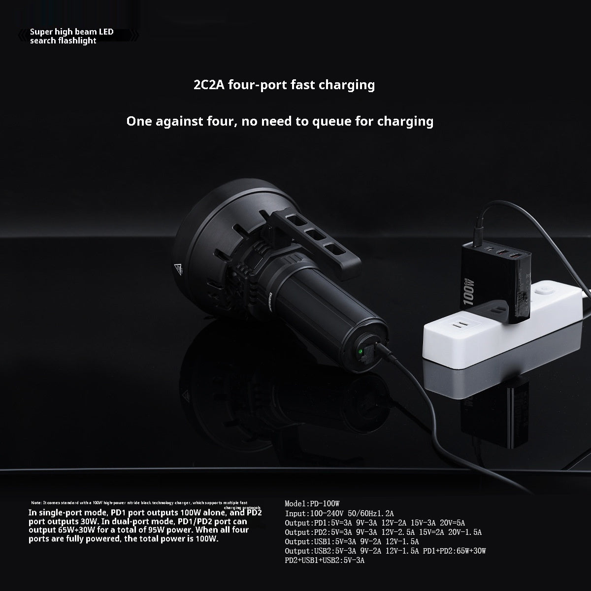 Outdoor Portable Flashlight for Long Shot 2km Patrol and Cave Exploration - Teleplus outdoor portable flashlight long