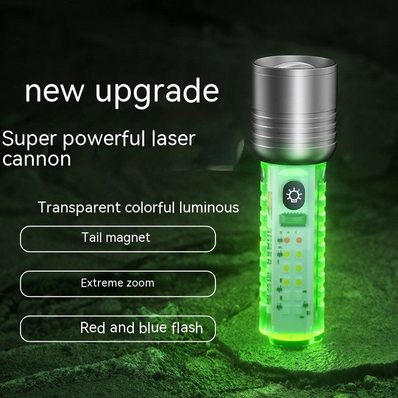 Outdoor Portable Mini Small Flashlight with Multiple Color LEDs and USB Charging - Multi-Color outdoor portable mini