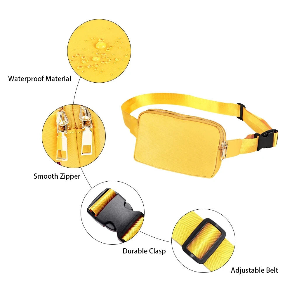 Outdoor Sports Running Chest Bag with Nylon Waist Pack and Multiple Pockets - Teleplus outdoor sports running chest bag