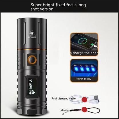 Outdoor Spotlight with Long Battery Life and Fast Recharge USB Flashlight - outdoor spotlight long battery flashlight