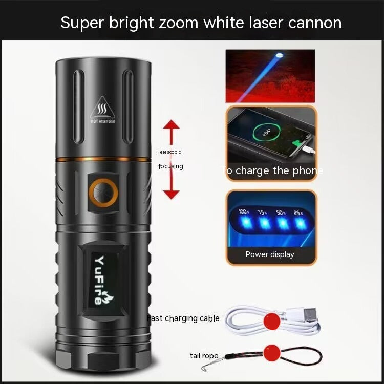 Outdoor Spotlight with Long Battery Life and Fast Recharge USB Flashlight - outdoor spotlight long battery flashlight