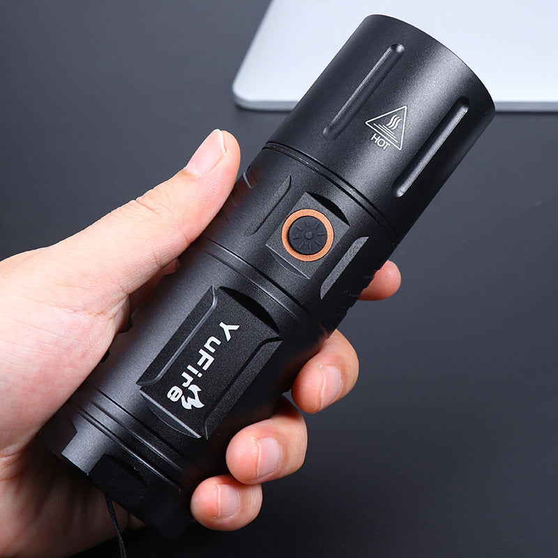 Outdoor Spotlight with Long Battery Life and Fast Recharge USB Flashlight - outdoor spotlight long battery flashlight
