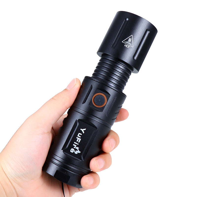 Outdoor Spotlight with Long Battery Life and Fast Recharge USB Flashlight - outdoor spotlight long battery flashlight