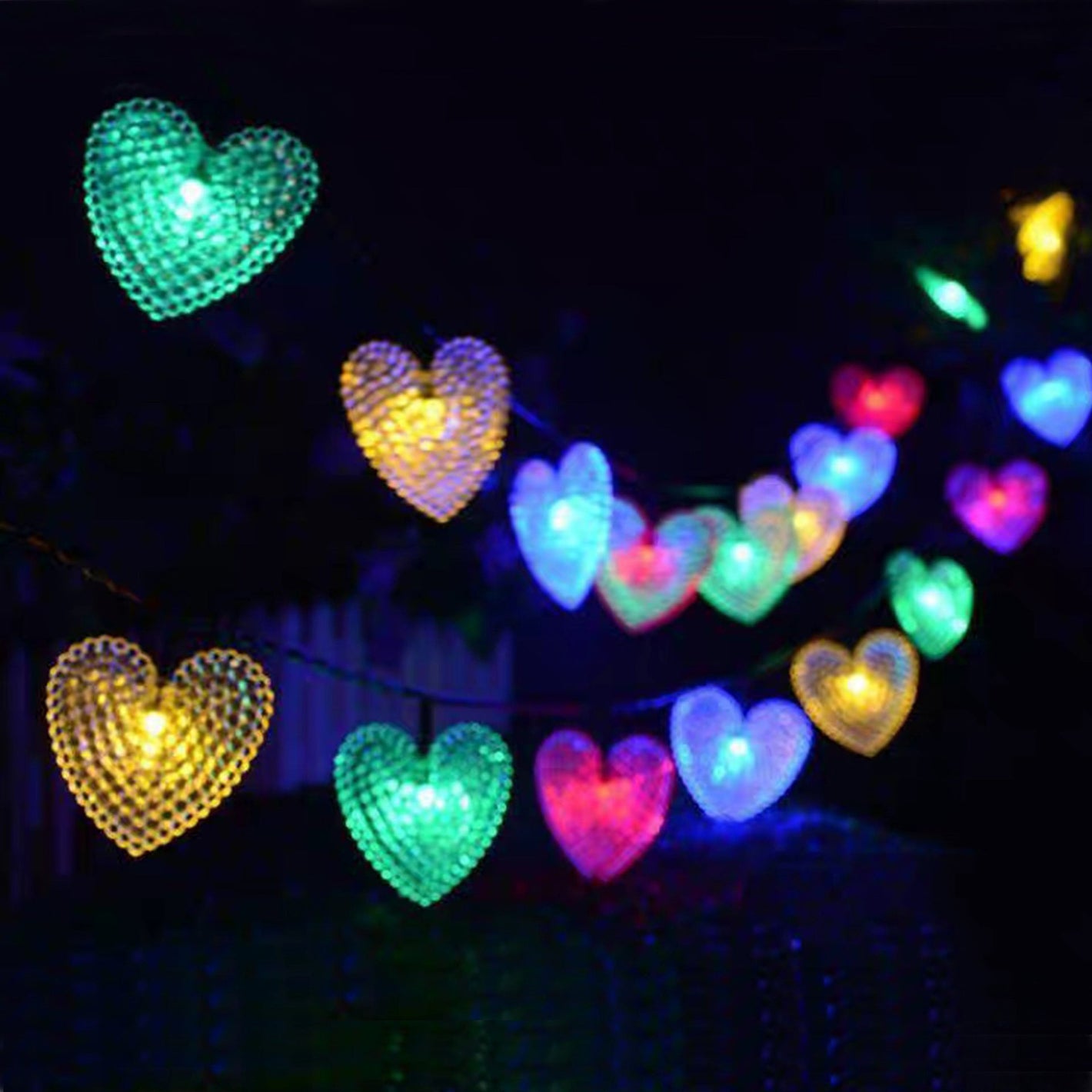 Outdoor Waterproof Solar Love Lighting Chain for Gardens and Patios - outdoor waterproof solar love lighting chain