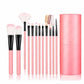 Oval Barreled Brush Set with 12 Cosmetic Cover Brushes for Makeup Application - Teleplus oval barreled brush set