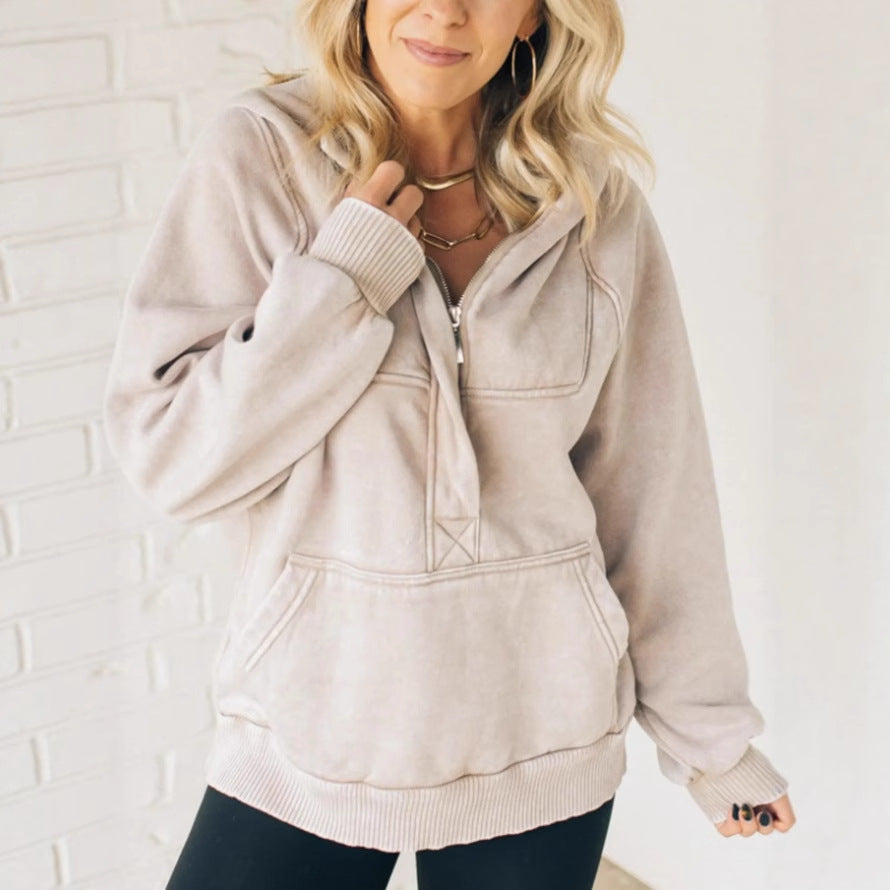 Oversized Cotton Pullover Sweatshirt with Pockets Streetwear Unisex S-XXL