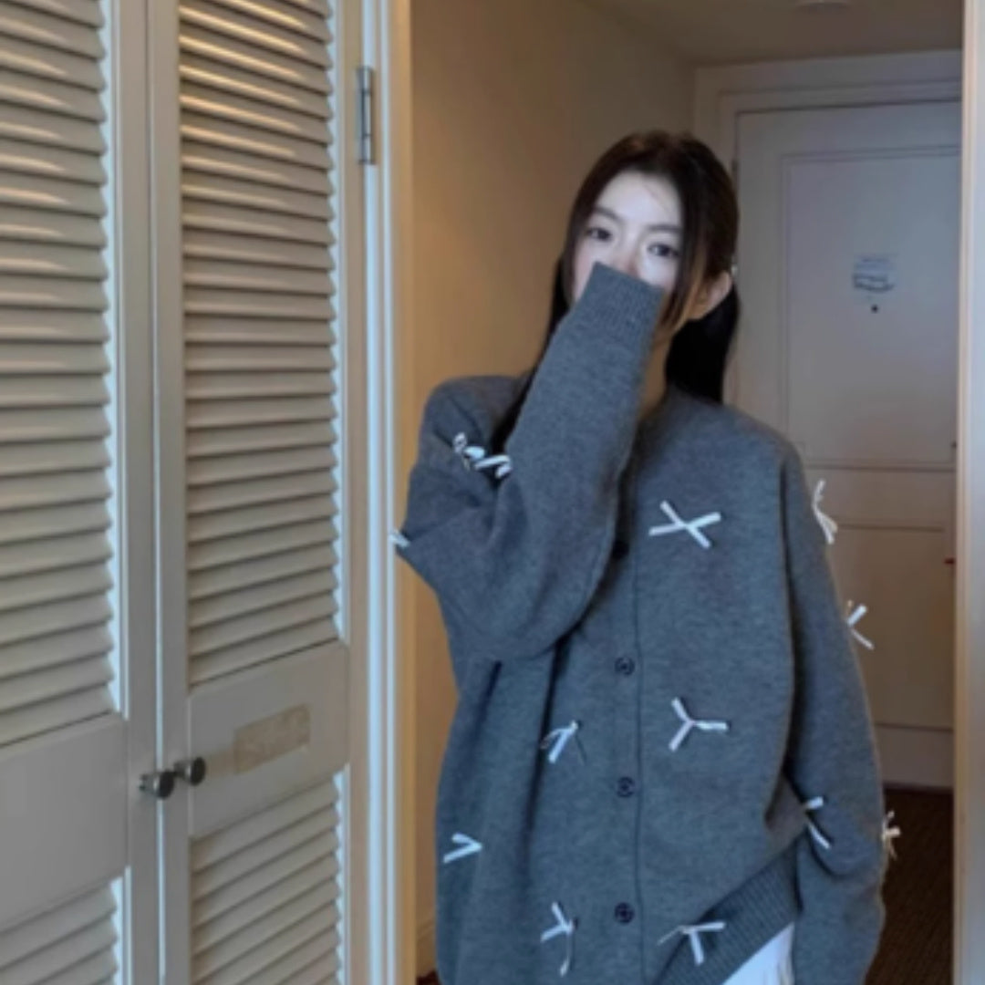 Oversized Knitted Cardigan for Women Winter Warm Long Sleeve Sweater