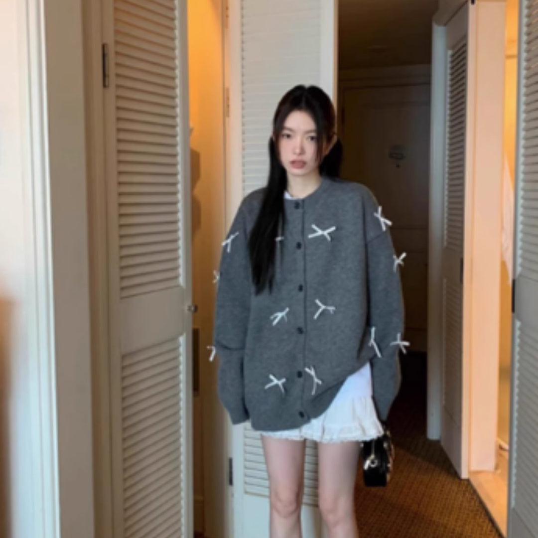 Oversized Knitted Cardigan for Women Winter Warm Long Sleeve Sweater