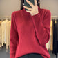 Oversized Wool Pullover Sweater Vintage Loose Fit Retro Crewneck for Women