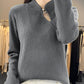 Oversized Wool Pullover Sweater Vintage Loose Fit Retro Crewneck for Women