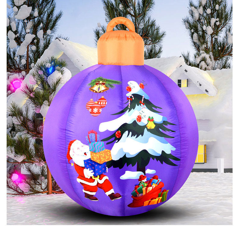 Oxford Cloth Inflatable Christmas Ball Air Led Light Decoration in Multiple Colors - with LED inflatable christmas ball
