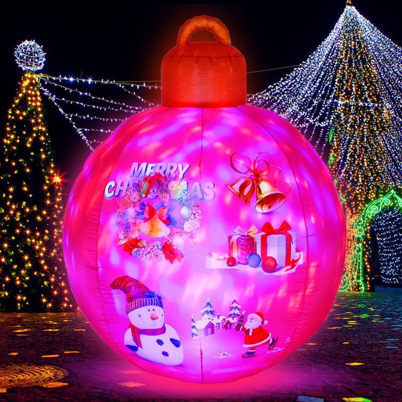 Oxford Cloth Inflatable Christmas Ball Air Led Light Decoration in Multiple Colors - with LED inflatable christmas ball